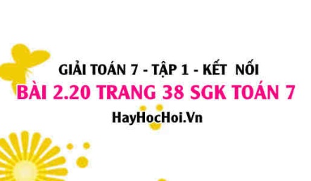 Giải bài 2.20 trang 38 Toán 7 Tập 1 SGK Kết nối tri thức